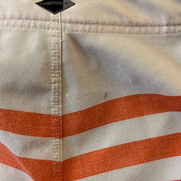 O’Neill Hyperfreak Boardshorts Size 31 Trunks Colorblock Stripe Stretch Red - Picture 12 of 16